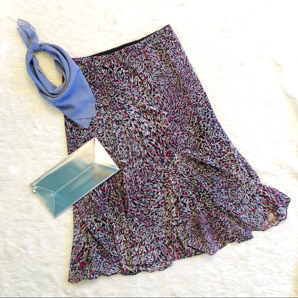 Swirl Skirt, Silky + Lined on Inside, Pleated